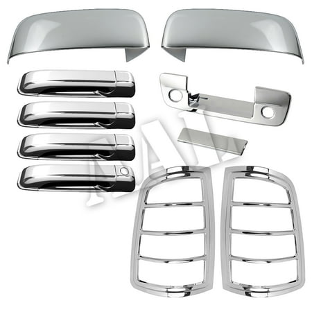 Dodge Ram Putco Tailgate - AAL Premium Chrome Cover Combo For DODGE RAM 1500 2009 2010 2011 2012 2013 2014 2015 UPPER MIRROR 4 Doors TAILGATE tail lightS
