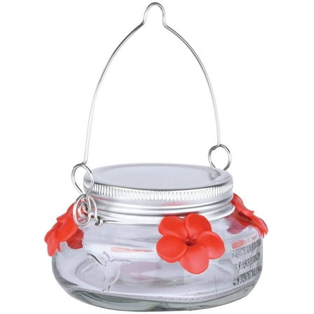 Nature's Way Bird Products Mason Jar Hummingbird Dish Feeder, 6 oz