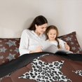 thumbnail image 4 of Manfei Vintage Cheetah Stars Queen Comforter Set,Cartoon Themed Comforter Sets Queen,Brown White,Black Reversible,3pcs,1 Comforter and 2 Pillowcases, 4 of 7