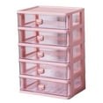 thumbnail image 1 of Organizador de escritorio con cajones de almacenamiento, estuche para ahorrar espacio, multifuncional y ordenado. 5 Cajones Rosa, 1 of 9