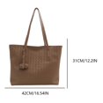 thumbnail image 2 of Bolso de hombro hecho a mano de gran capacidad de PU para mujer bolso de mano tejido bolso de viaje Simple, 2 of 7