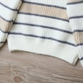 thumbnail image 6 of NAISIBABY Boys Cardigan Sweater, Long Sleeve Turtleneck Full Zipper Fashion Striped Knit Outwear White 5T, 6 of 9