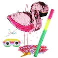 thumbnail image 2 of 1 Set Pinata Flamingo Pinata Stick And Blindfold Flamingo Pinata Sticks Birthday Decorations For Girls, 2 of 5