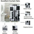 thumbnail image 2 of Modern Geometric Shower Curtain Black,Black and Grey Waterproof Shower Curtain Set for Bathroom Restroom with 12 Metal Hooks, 72 x 72 inch, 2 of 6