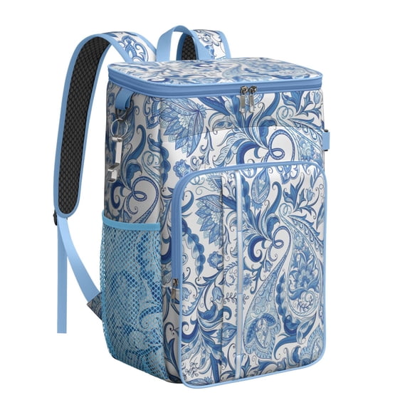 Elegant Paisley Boho Cooler Backpack - 20L Insulated Soft Cooler Bag with Multiple Pockets, Lightweight & Durable for Outdoor Adventures
