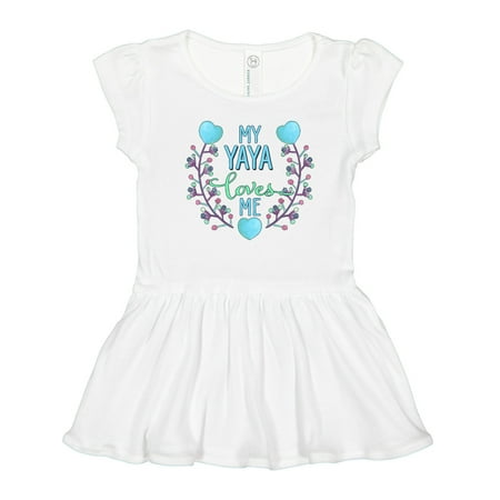 

Inktastic My Yaya Loves Me with Hearts and Flowers Gift Toddler Girl Dress
