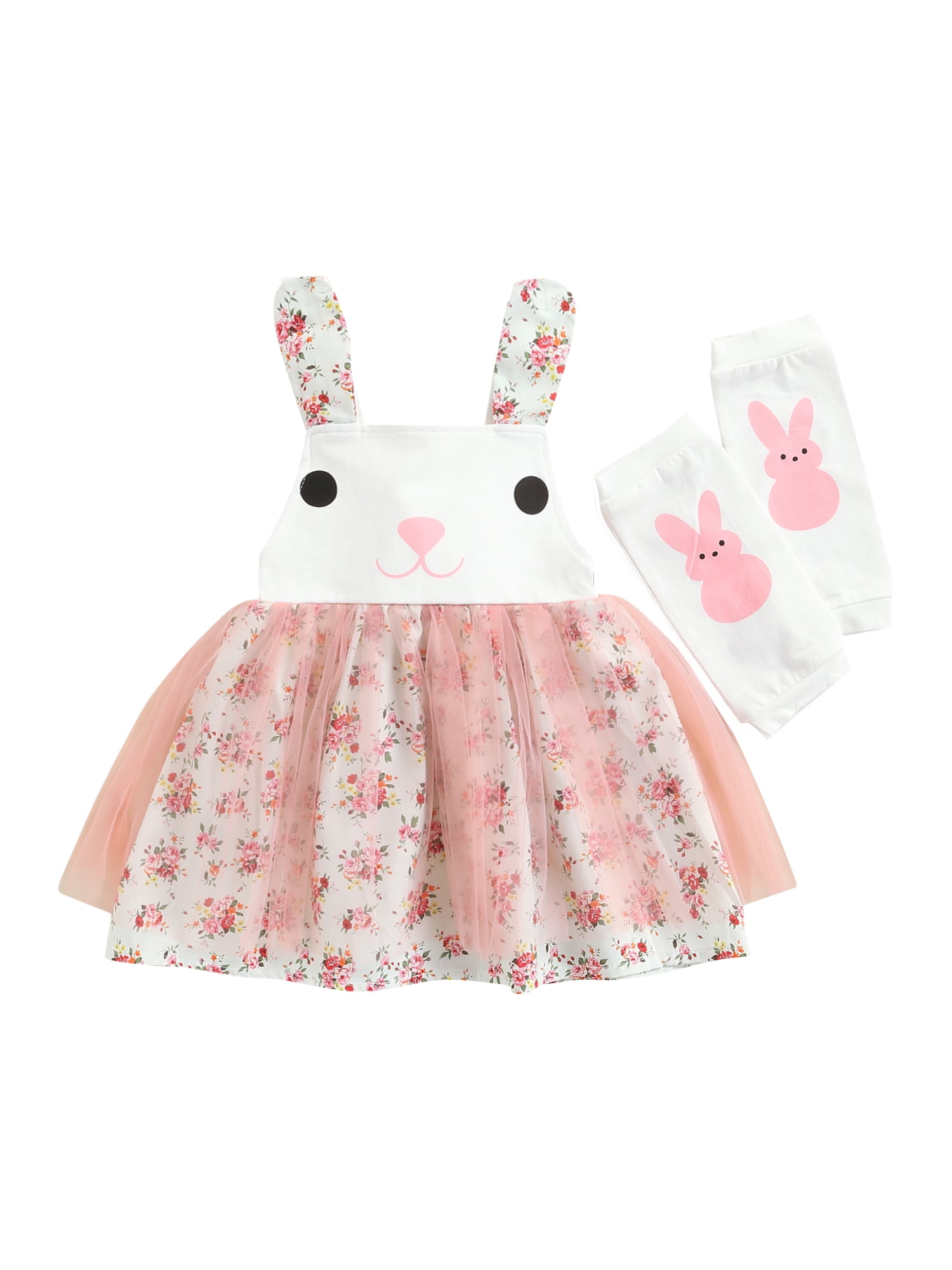 Toddler Kids Baby Girls Easter Bunny Princess Dress Cartoon Cute Printed Dresses 