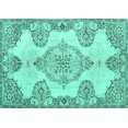 thumbnail image 1 of Ahgly Company Machine Washable Indoor Rectangle Medallion Turquoise Blue Traditional Area Rugs, 3' x 5', 1 of 4
