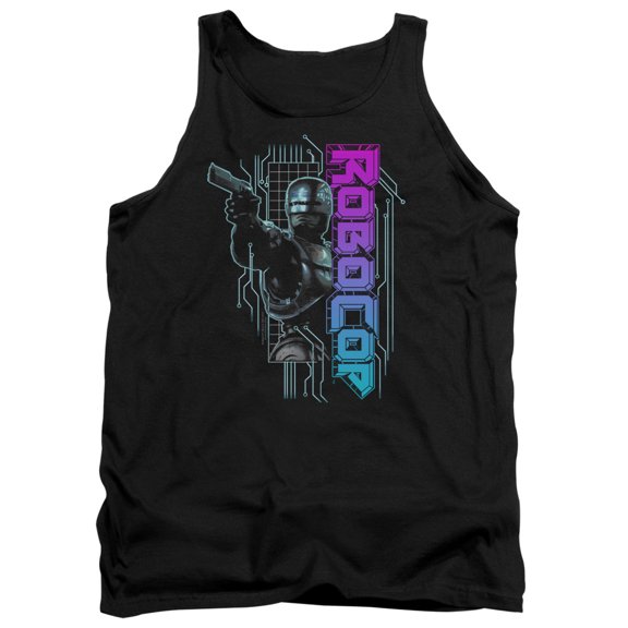 Robocop Robo Neon Adult Tank Top Black