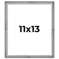 11x13 Frame Silver Grey Distressed Solid Wood Picture Frame | 0.75 Inch Moulding Width | Interior