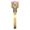 thumbnail image 3 of 2.21ct round cut pink Zircon 18k yellow gold Bridal Wedding Engagement Promise Anniversary Ring for Women size 10.75, 3 of 7