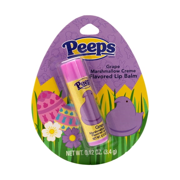 Peeps Single Lip Balm, Purple, Grape Marshmallow Creme Flavored, 3.4g