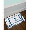 thumbnail image 2 of Anchor Bath Mat, Grunge Murky Boat Anchor Silhouette with Polka and Stripe Retro Navy Theme Art, Non-Slip Plush Mat Bathroom Kitchen Laundry Room Decor, 29.5 X 17.5 Inches, Dark Blue White, Ambesonne, 2 of 2