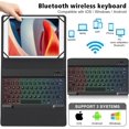 thumbnail image 2 of Keyboard with Touchpad and Multicolor Backlight for and Galaxy Tablets - ABS Plastic, 150MA Battery, 10M (Black, Leather case RGB Colorful Backlight (Regular)), 2 of 3