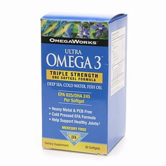 Omegaworks Ultra Omega 3 Triple Strength One Softgel Formula Dietary Supplement Softgels - 30 Ea