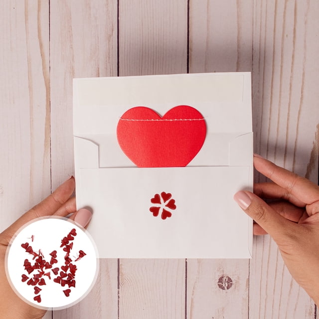 OUNONA 50 Pcs Mini Soutiens-Gorge en Forme de Cœur Durables pour Projets de Scrapbooking et Estampage Design Mignon Rouge