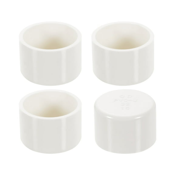 4Pack Pipe End Cap Fitting, 1.3" Furniture Grade Pipe End Cap Plug Adapter Pipe Plug Socket Fittings for Sewer Drain Pipe Connections, Garden DIY, White