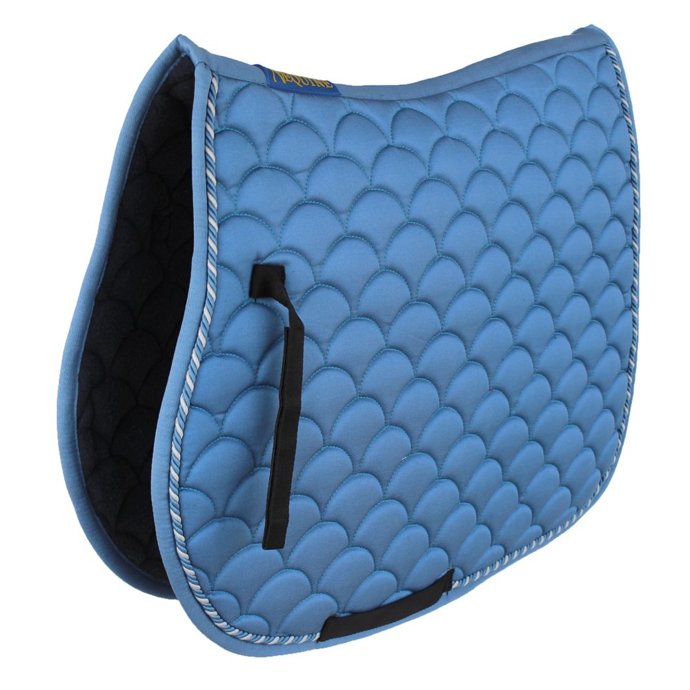 Horse English Quilted Contoured Dressage Trail Saddle Pad Blue