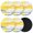 Yellow, variant on Yellow Gray Coasters Set of 6, Contemporary Oil Painted Abstract Modern Absorbent Coasters for Drinks, Coaster for Bar Office Dining Coffee Table Accessories Decor, Non Slip Round Desk Coaster