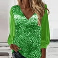 thumbnail image 2 of Blouses for women dressy casual Long Sleeve Polyester and Spandex Soft Clothing XXXL Green womens blouses, 2 of 5