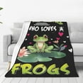 thumbnail image 4 of Frog Throw Blanket Just A Girl Frog Lover Gifts for Kids Adults Frog Decor Blanket Soft Fluffy Warm Cozy Plush Lightweight Fleece Home Blanket for Sofa Couch Bed Office Camping 40"X50", 4 of 6