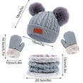 thumbnail image 3 of Kids Winter Hat Gloves Scarf Set,Girls Toddler Children Hats Beanie with Pom Knit Neck Warmer Gaiter Mittens Fleece Lined Set, 3 of 9