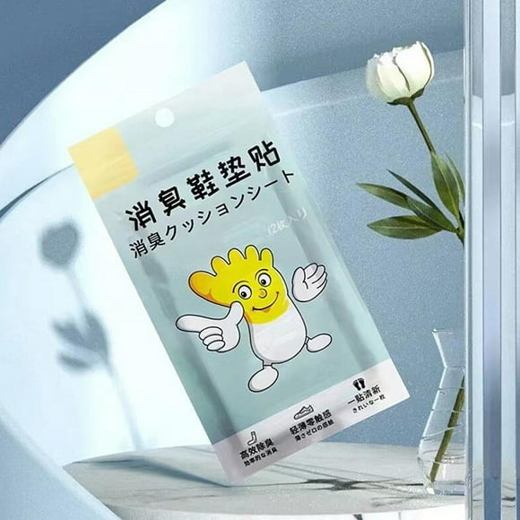 12pcs Tool For Sterilizing Feet Odor Sneaker Smell Fresh Lemon Deodorant Insole Sterilization Sticker Shoes Deodorant Sticker 1bag