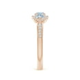 thumbnail image 3 of Angara Natural 0.2 Ct. Aquamarine with Diamond Classic Ring in 14K Rose Gold for Women (Ring Size: 3), 3 of 9