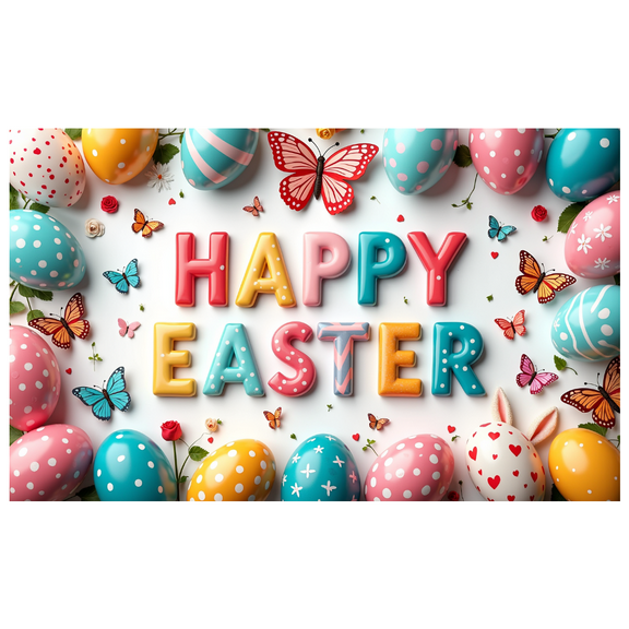 LUUFILx Easter Backdrop Happy Banner Background Easter Party Decorations Photography Props Spring Celebration Festive Decor Event Supplies