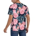 thumbnail image 2 of KLL Rose Flowers for Men's Baseball Shirts,Short Sleeve Casual Shirts Button Down Shirt for Men Beach Summer Wedding Shirt-Large, 2 of 7
