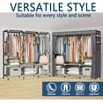 thumbnail image 3 of 61-Inch Portable Wardrobe with 3 Hanging Rods and 6 Shelves, Non-Woven Fabric,  Closets for Clothes Storage, 3 of 7