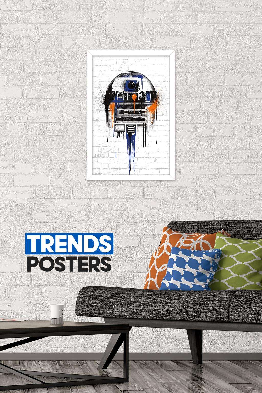 Star Wars: Saga - Droid Black And Orange Wall Poster, 14.725" x 22.375", Framed