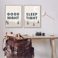 thumbnail image 2 of Stupell Industries Good Night Sleep Tight Phrase Nighttime Mountain Landscape Illustration Graphic Art Gray Framed Art Print Wall Art Set of 2, 24x30, by Daphne Polselli, 2 of 6