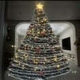thumbnail image 5 of 33FT Christmas Tinsel Garland,Mardi Gras Tinsel Garland,Metallic Twist Garland Hanging Garland Ornaments,Encrypted Christmas Dark Green Color Pull Flower Ribbon Chiffon Snowflake Decoration, 5 of 8