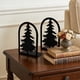 thumbnail image 4 of Soportes metálicos para libros de estante, sujetalibros decorativos estilo árbol, organizador de libros pesados, color negro, juego de 2 piezas., 4 of 6