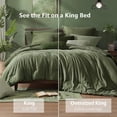 thumbnail image 3 of Olive Green King Comforter Set 7 Piece Reversible Bed in a Bag with Sheets, 3 of 5