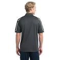 thumbnail image 2 of Sport-Tek ST658 Tricolor Shoulder Micropique Sport-Wick Polo, Iron Grey/Black/White, 2XL, 2 of 2