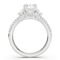 thumbnail image 3 of Earth Jewel 14K White Gold Plated Rings - 1.92 Ct Round Cut Engagement Ring - Solitaire with Accent Diamonds for Women - 3 Stone Wedding Ring - Eternity Split Shank Diamond Jewellery for Engagement, 3 of 3