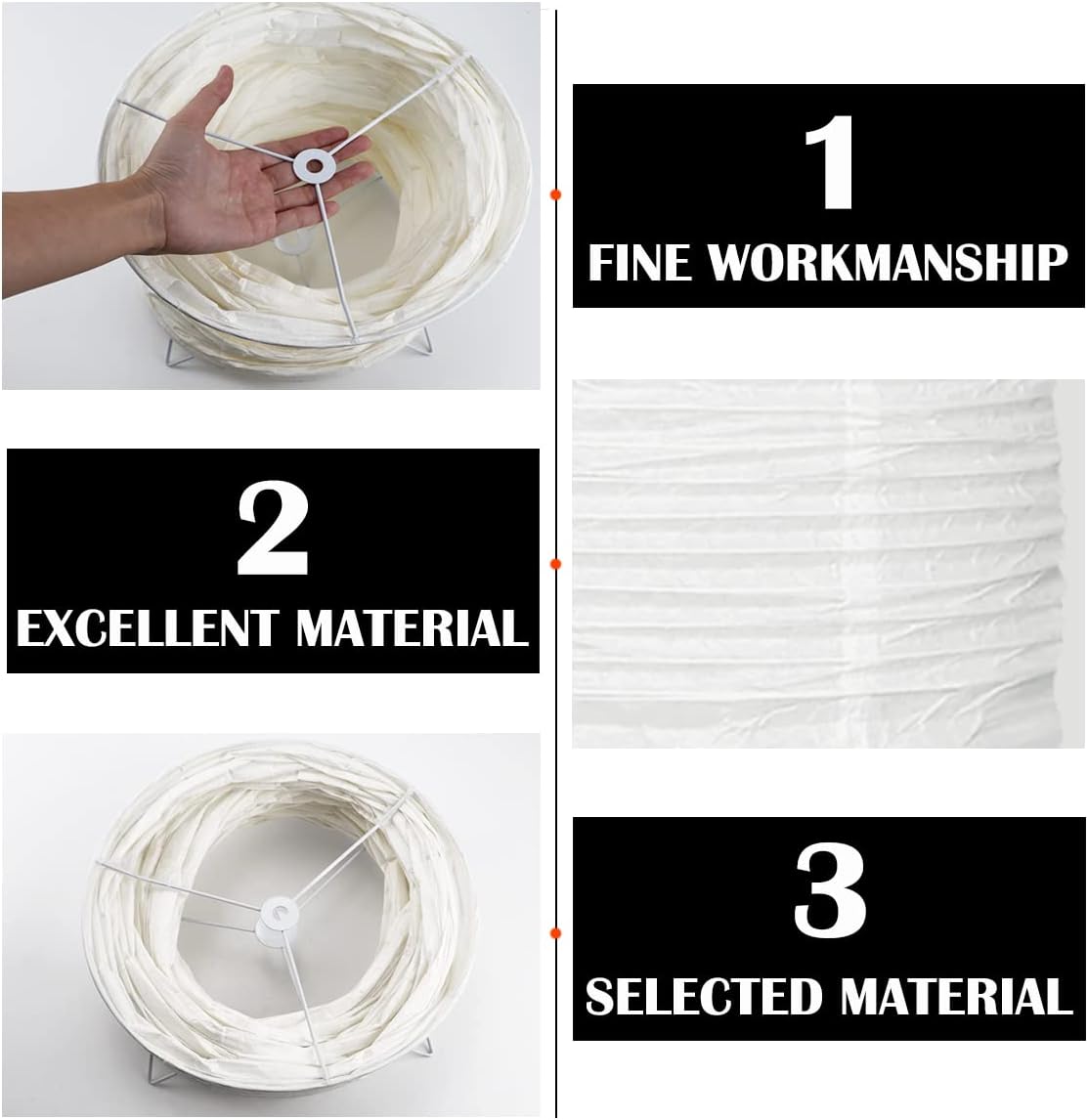 FERCAISH Paper Floor Lamp Shade, Foldable and Minimalist Style Rice Paper Lamps Classic Modern Paper Floor Bulb Cage Guard for Living Room Bedroom Décor