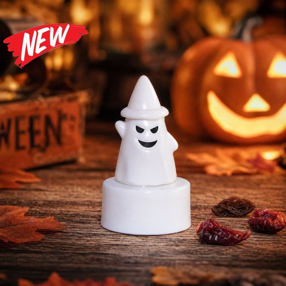 Halloween Decorations Savings, Halloween Candle Spooky Ghost Ornament, LED Ambient Lighting for Seasonal Table Decor, Composite Indoor/Outdoor Yard Decoration, Spooky Prop for Party