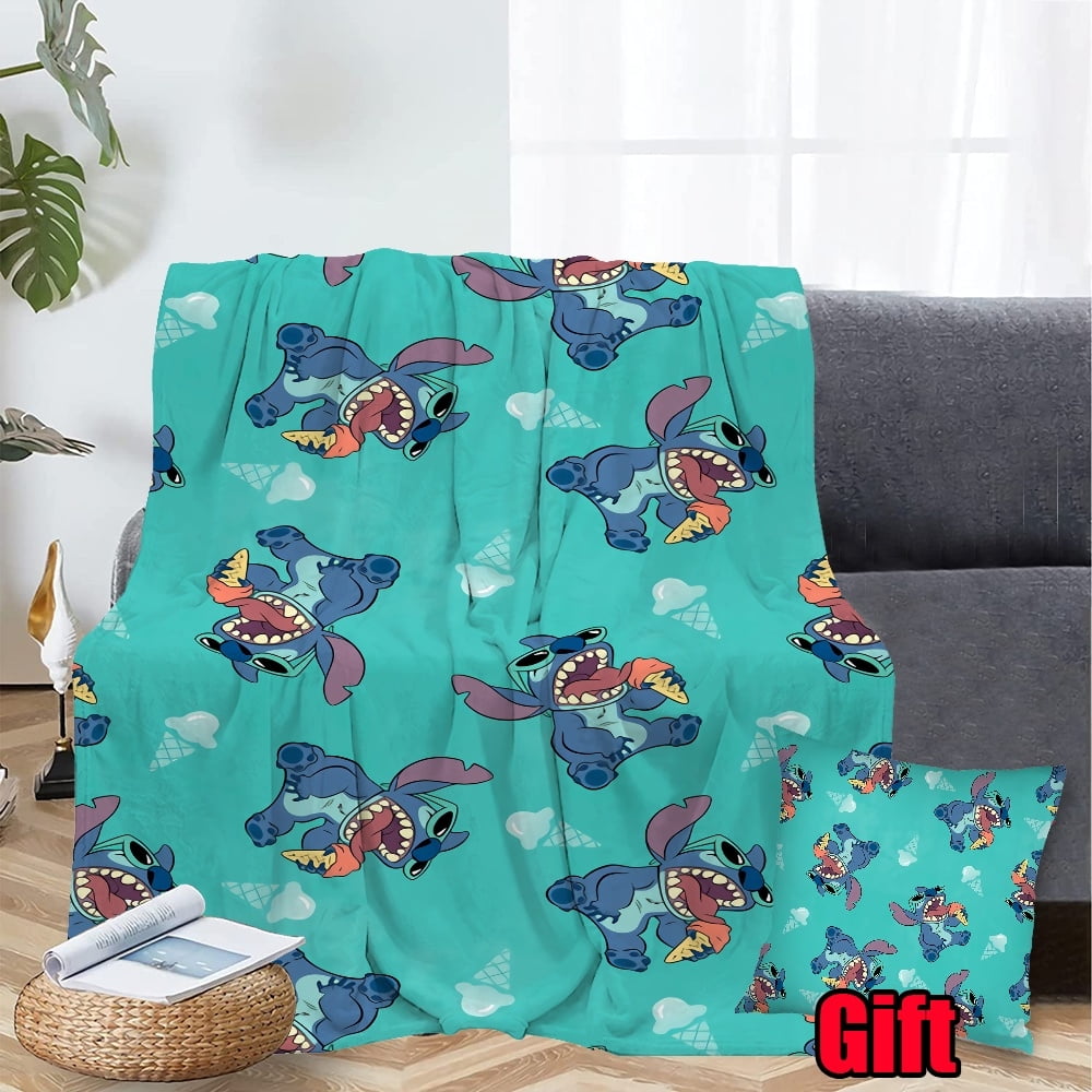 Disney Lilo & Stitch Throw Blanket With Pillow Cover Lightweight