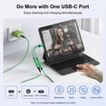 thumbnail image 3 of USB C to 3.5mm Headphone Adapter,2-in-1 Type C to Aux Audio Jack with PD 60W Fast Charging Dongle Cable USB C to Aux Adapter Fast Charging Dongle Cable for iPhone 15 Android,Samsung,Green, 3 of 7