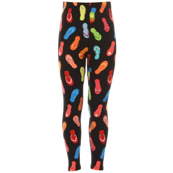 Kid's colorful Flip-Flops Sandal Pattern Printed Leggings - L/XL