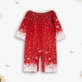 thumbnail image 4 of Ensemble de Pyjama Familial 2 Pcs Imprimé Élan Manches Longues Pantalon Costume Quotidien, 4 of 8