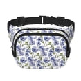 thumbnail image 1 of Fotbe Blue Flax Flowers Cangurera Cuadrada con Estampado de Doble Capa, Bolsa de Cintura Ajustable Mini para Hombres y Mujeres, 1 of 9