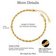 thumbnail image 4 of FOCALOOK Gold Plated Twist Rope Chain Anklets for Women Waterproof Adjustable Stainless Steel Foot Chain Ankle Bracelet for Large Ankle Summer Beach Christmas Jewelry Gifts, 4 of 7