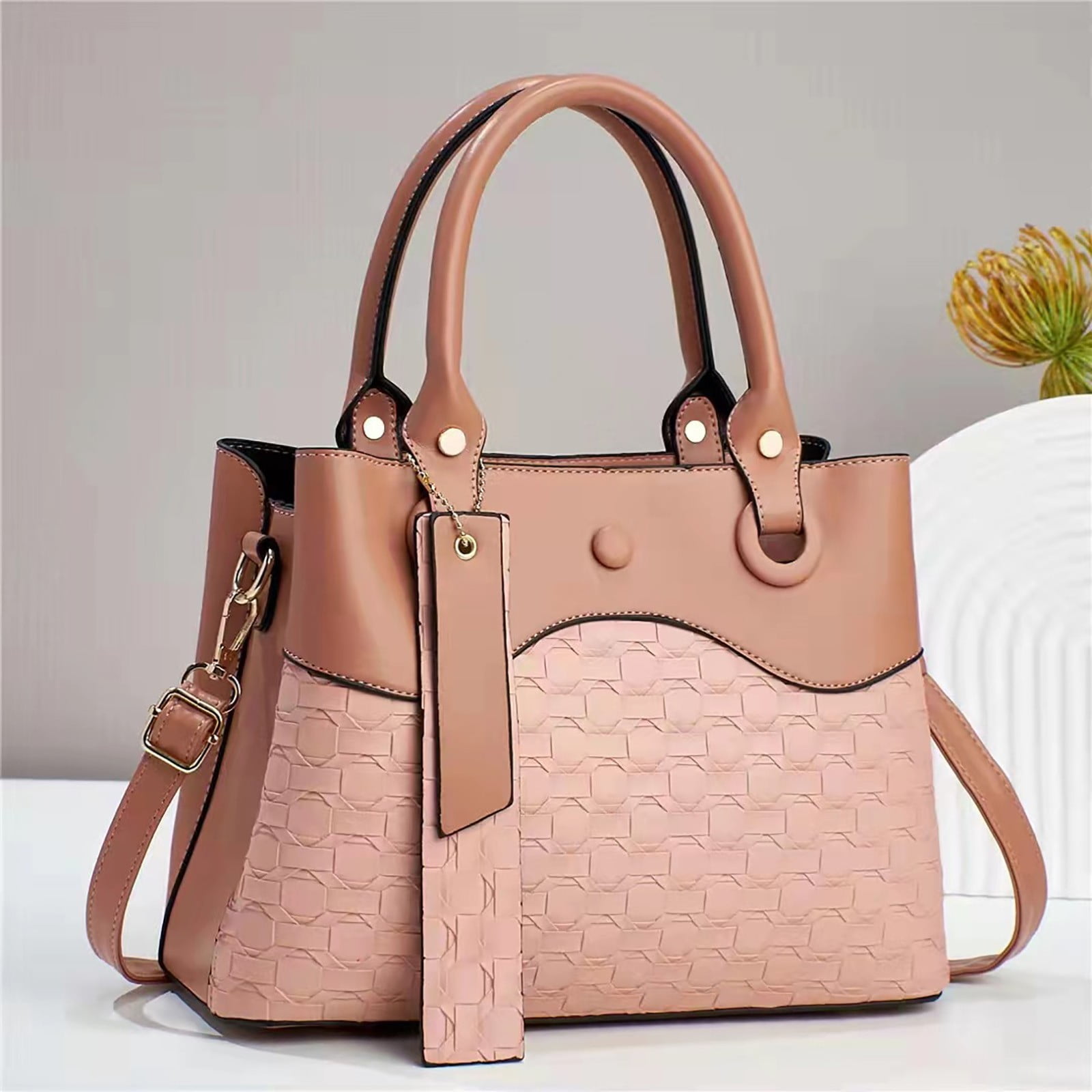 Medium Tote Bag for Women Purse Satchel Handbags PU Leather Top-handle with Adjustable Strap