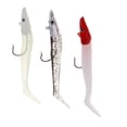 thumbnail image 3 of Señuelos de pesca biónicos, 3 uds., lentejuelas suaves con anzuelos afilados para lubina, perca Rojo luminoso negro Cola Ayudar a los ganchos Lentejuelas Señuelos para peces, 3 of 7