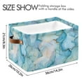 thumbnail image 3 of Ryvnso Marble Print Storage Basket Large Bin Foldable Boxes Toys Organizer 14.2x10.2x8.3in 1 PC, 3 of 8