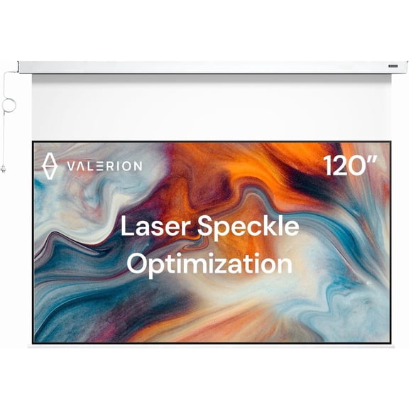 120" PureVision Motorized Projector Screen, 4K/8K UHD Ready, 20" Adjustable Drop, Black Backing, Long Throw Only